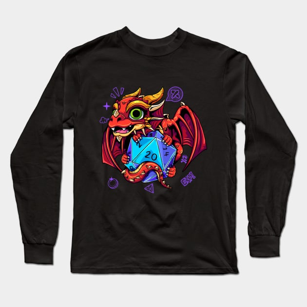 Dungeon and Dragon - Roll It Long Sleeve T-Shirt by almalikstoryteller